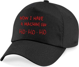 Generic Embroidered Now I Have A Machine Gun HO HO HO Christmas Original Baseball Cap, Funny Ugly Merry Xmas Gift Unisex Hat (Black)