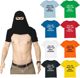 Generic Ask Me About My Ninja Disguise Girl Ninja T-Shirt Karate Master Martial Arts Kids & Adults Unisex Gift Tee Top (Black, 4XL)