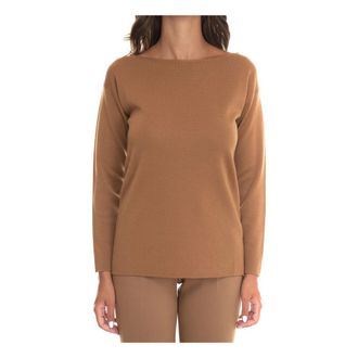 Max Mara Nero Wollen Trui - Dames - Ronde hals truien - Beige - XS - Wol - Truien & Vesten