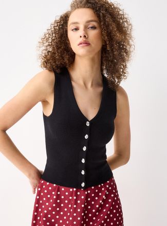 Twik Womens Silver buttons sweater vest
