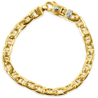 Pompeii3 Mens Marine Link 14k Gold (26gram) or Platinum (43gram) 6.5mm Bracelet 8.5