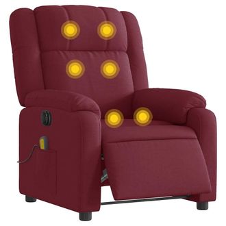 vidaXL Vidaxl - Sill&oacute;n De Masaje Reclinable El&eacute;ctrico Tela Rojo Tinto