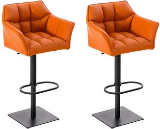 Clp Set De 2 Taburetes De Bar Damaso Naranja Negro