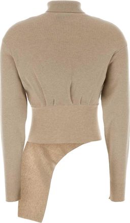 Lanvin Womens Sand Wool Blend Sweater Moon Felpe