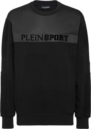 Plein Sport Heren, Sweatshirts & Hoodies, Zwart, Maat: XL Katoen