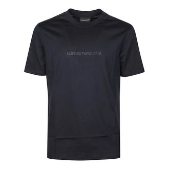 Emporio Armani Logo Print T-Shirt - Heren - T-shirts - Blauw - 2XL - Tops