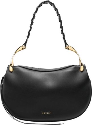 Alexander McQueen Black Wishbone Large Shoulder Bag