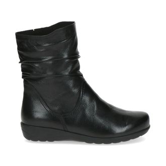 Caprice Nappa Casual Gesloten Enkellaarsjes - Dames - Enkellaarsjes - Zwart - 39 EU - Leer - Schoenen