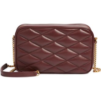 Saint Laurent Gaby Diamond Quilted Leather Camera Bag in Rouge Cabernet at Nordstrom