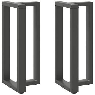 Berkfield Home Bar Table Legs T-Shaped&not;2 pcs Anthracite 50x35x(90-91) cm Steel in Black