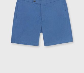 Sid Mashburn Mens Side-Tab Short In Lake Seersucker