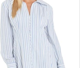 English Factory Mini Shirt Dress Blue/White
