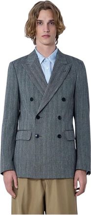 Dries Van Noten Double-Breasted Blazer - Heren - Blazers - Grijs - XL - Wol - Jassen
