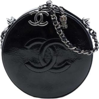 Chanel Pre-owned Vintage Patent Leather Satchel - Dames - Vintage Schoudertas - Zwart - ONE Size - Leer - Vintage
