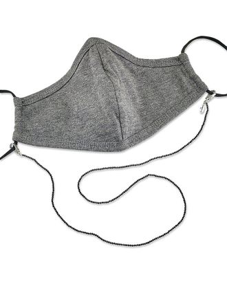 Samuel B. Silver 32.00 Ct. Tw. Black Spinel Mask Holder Chain