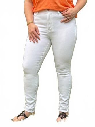 Judy Blue Blank Check Skinny Jeans In White