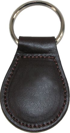 Boston Leather Smooth Leather Tear Drop Key Fob Keychain, Brown