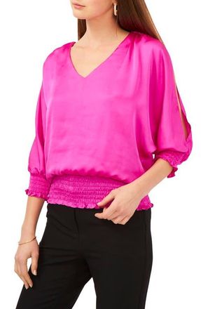 Chaus V-Neck Smocked Waist Blouse in Gypsy Spirit at Nordstrom, Size X-Small