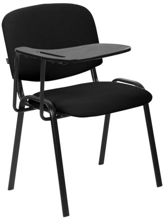 Clp Silla para visitantes con patas de metal y asiento de tela negro
