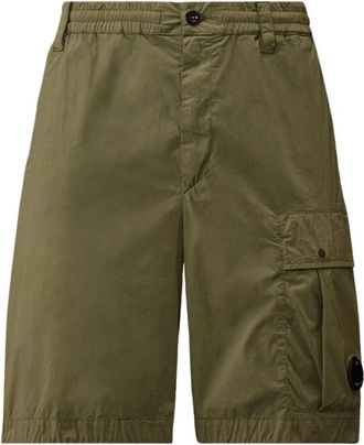 C.P. Company Lens Cargo Shorts - Heren - Korte Broeken - Groen - M - Katoen - Korte Broeken