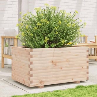 Berkfield Home Beautiful Garden Planter 90x60x49.5 cm Solid Wood Pine in Natural
