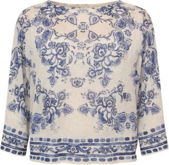 Liu Jo Round-neck Knitwear, female, Beige, Size: S Round-neck Knitwear