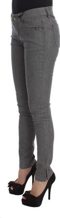 Costume National Womens Gray Cotton Blend Slim Fit Jeans Clothing