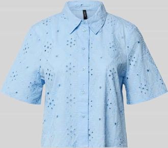 Vero Moda Relaxed Fit Hemdbluse aus reiner Baumwolle Modell ELIZA in Hellblau, Gr&ouml;&szlig;e XS