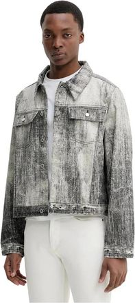 Camper Jassen, Heren, Zwart, XS, Denim, Paint Print Denim Jacket