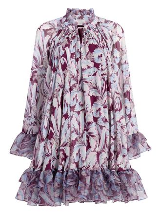 Cinq &agrave; Sept Cairette ruffled tulip mini dress - Purple