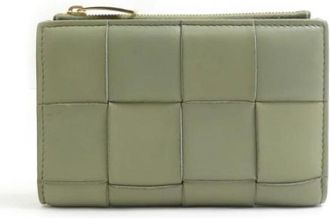 Bottega Veneta Tweedehands leren portemonnees - Dames - Vintage Accessoires - Groen - ONE Size - Vintage