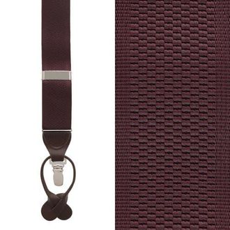 Trafalgar Store Classic Solid Color Convertible Suspenders (Braces) 35mm Elastic in Burgundy at Nordstrom