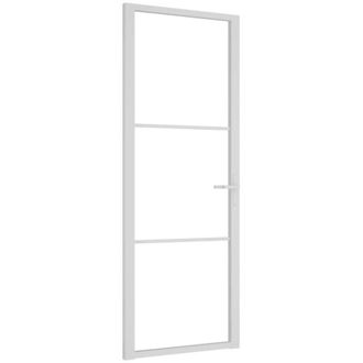 vidaXL Vidaxl - Puerta Interior Vidrio Egs Y Aluminio Blanco 76x201,5 Cm