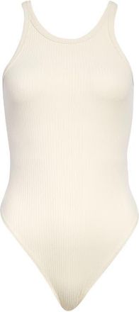 Good American Chunky Rib Tank Bodysuit in Bone001 at Nordstrom, Size 3