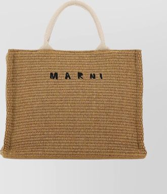 Marni raffia woven small tote bag