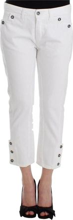 Ermanno Scervino Witte Cropped Jeans - Dames - Vrijetijds broeken - Wit - S - Katoen - Broeken
