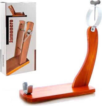 Trade Shop Jamonero Gondola Madera De Cerezo Extremo Puerta Soporte Jamonero Gourmet