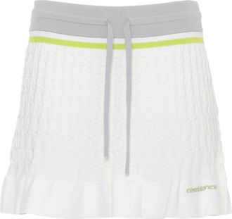 Casablanca Textured White Mini Skirt with Contrasting Waistband