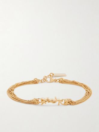 Saint Laurent Bracciale In Metallo Dorato - Oro