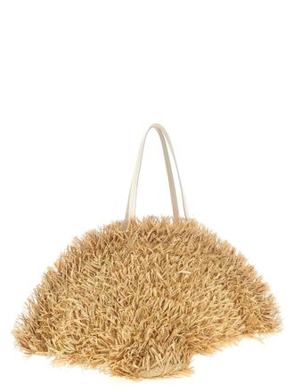 Roger Vivier Fringe Raffia Tote Bag - Beige