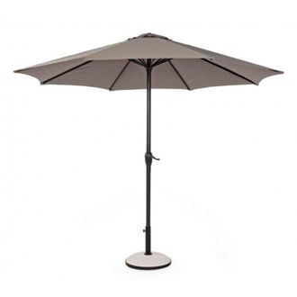 Konte Design Sombrilla grande con m&aacute;stil central de aluminio y lona gris t&oacute;rtola 3m