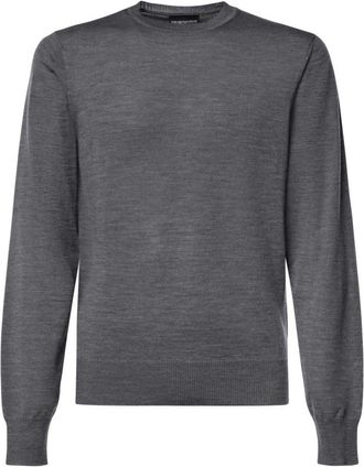 Emporio Armani Jersey de punto con cuello redondo - Knitwear - Hombre - Gris - 2XL