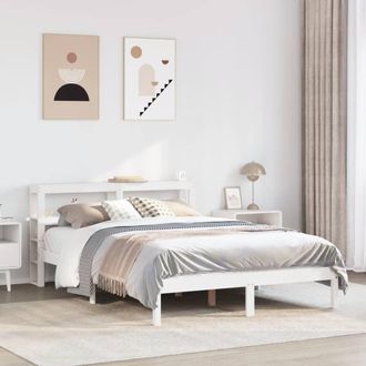 Berkfield Home Bed Frame without Mattress White 120x200 cm Solid Wood Pine | Size: Small Double