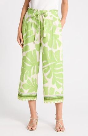 Daniel Rainn Placement Print Wide Leg Pants in Lint at Nordstrom Rack, Size X-Large