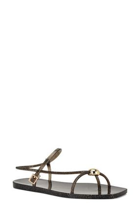 Nine West Shells Ankle Strap Jelly Sandal in Black at Nordstrom, Size 11
