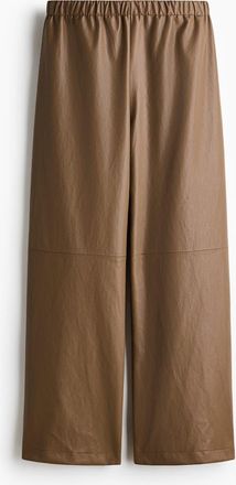 H&M Coated Trousers in Dark Beige at Nordstrom, Size X-Small