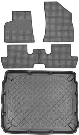 OEM Peugeot 3008 I Hatchback (5 Puertas) De 05.2009 A 10.2016 Set - Alfombrillas De Goma Para Coche + Alfombrilla Para Maletero