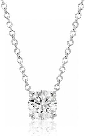 MAX + STONE 10K Yellow or White Gold Solitaire Round Pendant Embellished with Swarovski Zirconia Various Sizes