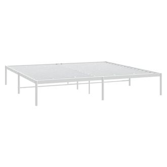 Berkfield Home Metal Bed Frame White 180x200 cm Super King