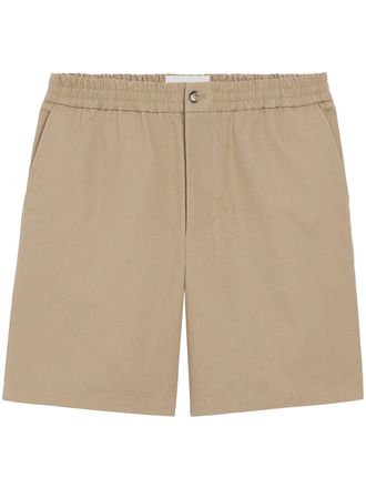 Ami Minimalist Straight-Cut Shorts with Elastic Waistband